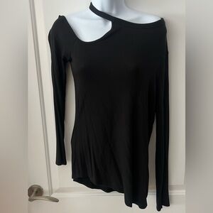 Black Asymmetrical Women's Top